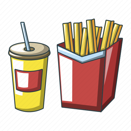 Burger, cartoon, cola, drink, fastfood, fri, hamburger icon - Download on Iconfinder