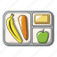 banana, break, carrot, cartoon, lunch, tray, vik13 