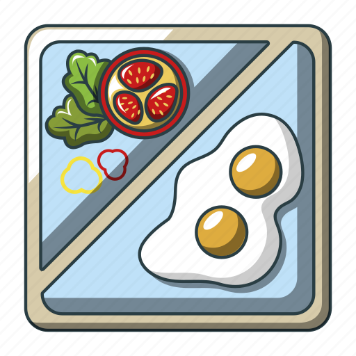 Breakfast, cartoon, eat, egg, element, food, tray icon - Download on Iconfinder