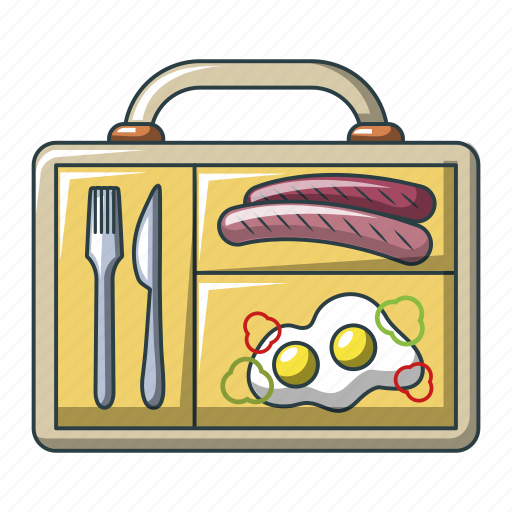 Cartoon, delicious, egg, eggs, food, lunch, sausage icon - Download on Iconfinder