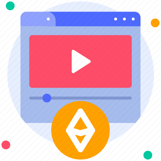 Video, play, film, multimedia, nft, non fungible token, ethereum icon - Download on Iconfinder
