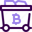 bitcoin, cryptocurrency, digital currency, mining cart, mine, trolley, wagon 