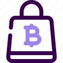 bitcoin, cryptocurrency, digital currency, shopping bag, shop, buy, store