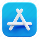 app, store, macos app, 3d icon, 3d illustration, 3d render, application, software 