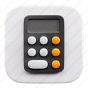 calculator, macos app, 3d icon, 3d illustration, 3d render, mathematics, computation 