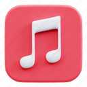 music, macos app, 3d icon, 3d illustration, 3d render, audio, entertainment 