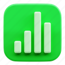 numbers, macos app, 3d icon, 3d illustration, 3d render, spreadsheet, calculations 