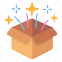 magical box, magical gift, open box, surprise, cardboard