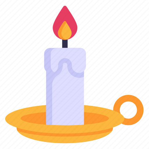 Candle, candle plate, candlelight, waxlight, rushlight icon - Download on Iconfinder