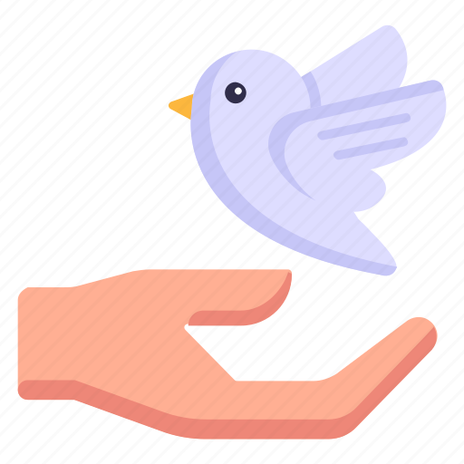 Peace, peace bird, dove, dove care, hand icon - Download on Iconfinder