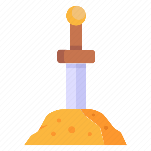 Excalibur sword, weapon, knife, saber, dagger icon - Download on Iconfinder