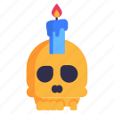 scary candle, skull, halloween candle, skull candle, cranium