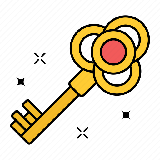 Latchkey, magic key, doorkey, medieval key, passkey icon - Download on Iconfinder