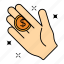 coin magic, coin trick, magic trick, hand, money 