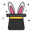 magic hat, bunny hat, rabbit trick, hare magic, bunny trick 