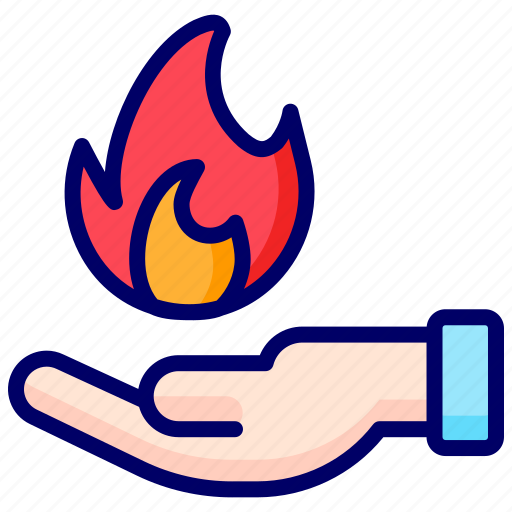 Fire, flame, hand, magic, magician, trick icon - Download on Iconfinder