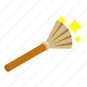 broom, halloween, handle, isometric, object, sweeping, witch