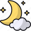 moon, night, cloud, sky, weather, crescent 