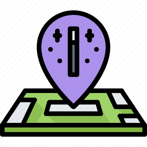 Map, location, pin, wand, magic, trick, magician icon - Download on Iconfinder