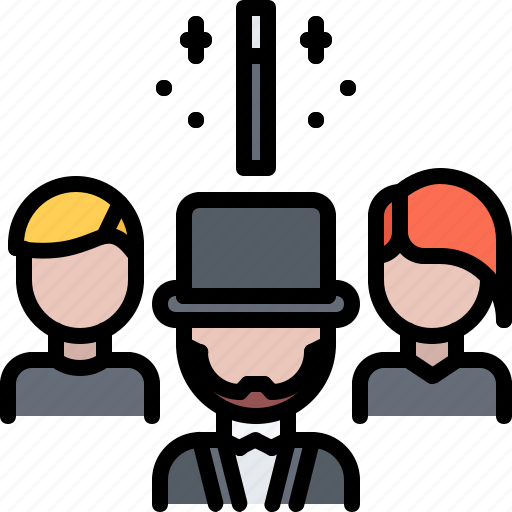 Team, group, people, wand, magic, trick, magician icon - Download on Iconfinder