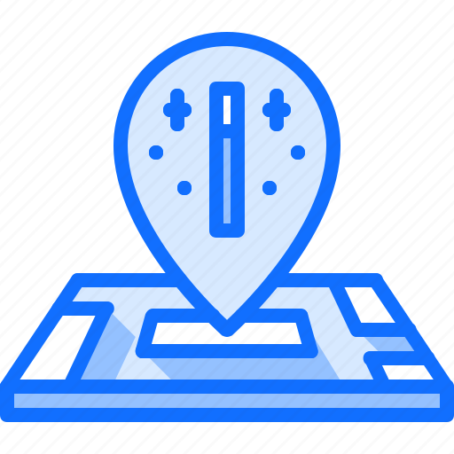 Map, location, pin, wand, magic, trick, magician icon - Download on Iconfinder