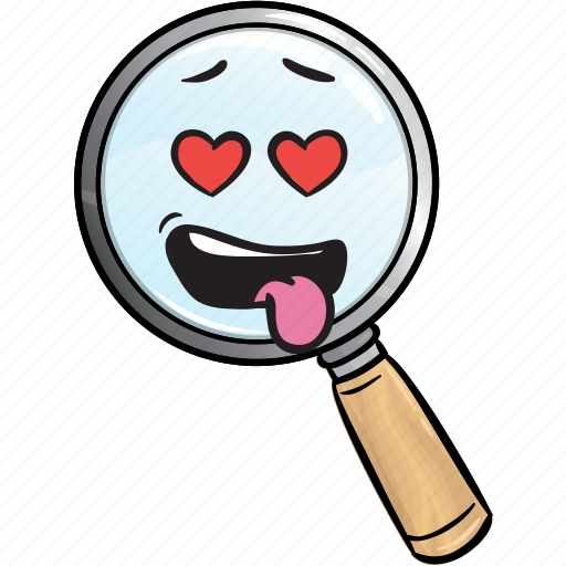 Emoji, glass, magnifying, find, magnifier, optimization, search icon - Download on Iconfinder