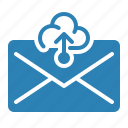 cload, communication, email, envelope, mail, message, upload