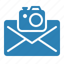 camera, communication, email, envelope, mail, message, picture