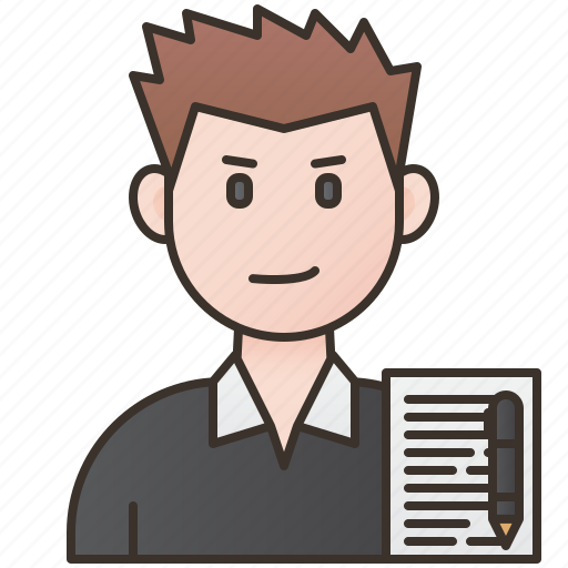 Blogger, copywriter, male, professional, writer icon - Download on Iconfinder
