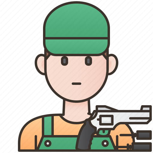 Expert, gunman, gunsmith, specialist, technician icon - Download on Iconfinder