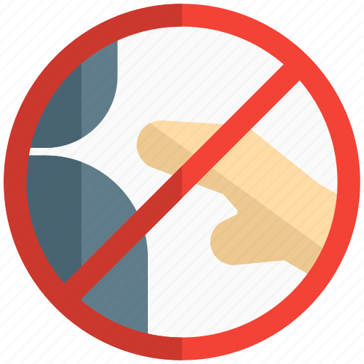 No, touching, mall, forbidden, prohibited, cross, hands off icon - Download on Iconfinder