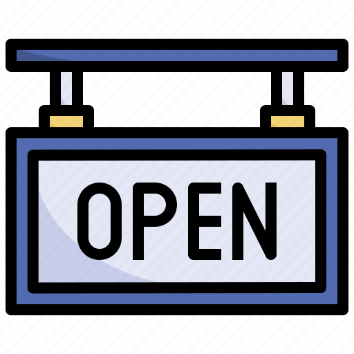 Open, sign, commerce, shopping, signaling icon - Download on Iconfinder