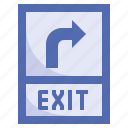 exit, right, arrow, signaling, sign