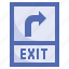 exit, right, arrow, signaling, sign 