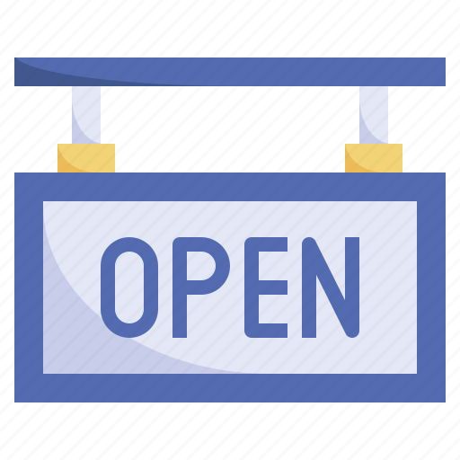Open, sign, commerce, shopping, signaling icon - Download on Iconfinder