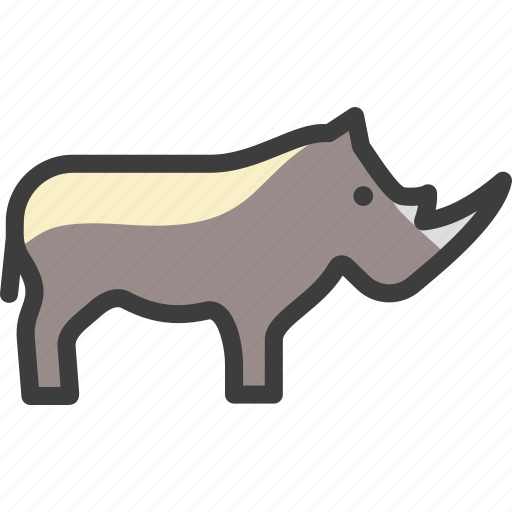 Rhino, rhinoceros, white icon - Download on Iconfinder
