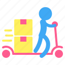 delivery, pictogram, box, man, package, transportation