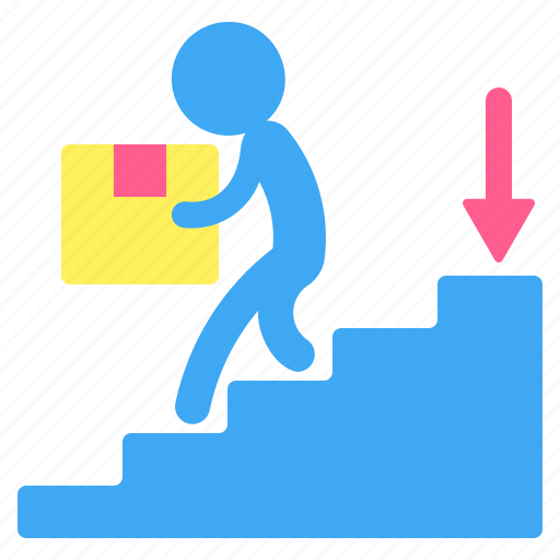 Down, pictogram, delivery, box, man, package icon - Download on Iconfinder
