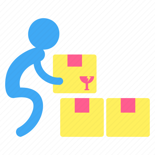 Fragile, pictogram, delivery, box, man, package icon - Download on Iconfinder