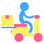 motorcycle, delivery, pictogram, box, man, package, transportation 