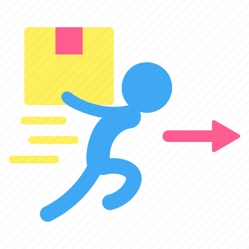 Running, pictogram, delivery, box, man, package icon - Download on Iconfinder