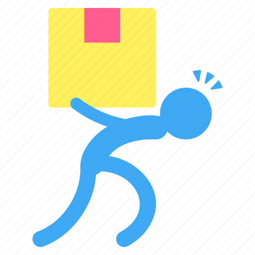 Shoulder, pictogram, delivery, box, man, package icon - Download on Iconfinder