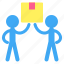 team, pictogram, delivery, box, man, package, cooperation 