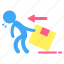 tired, pictogram, delivery, box, man, package 
