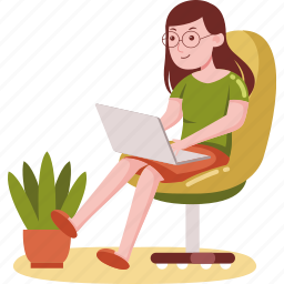 woman, working, laptop, work, home, office, business 