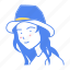 avatar, character, cute, girl, hat, people, woman 