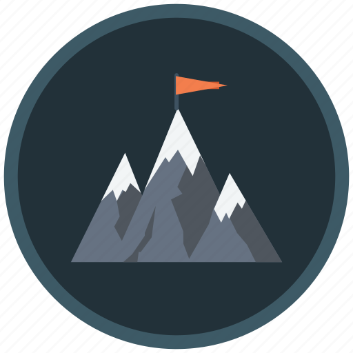 Achievement, aim, exploring, implementing, leader, leadership, mountain icon - Download on Iconfinder