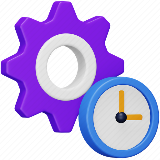 Efficiency, management, time, configuration, gear, productivity, dashboard 3D illustration - Download on Iconfinder