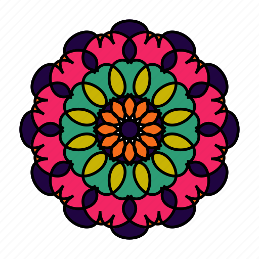 Color, flower, logo, mandala, orient, yoga, zen icon - Download on Iconfinder