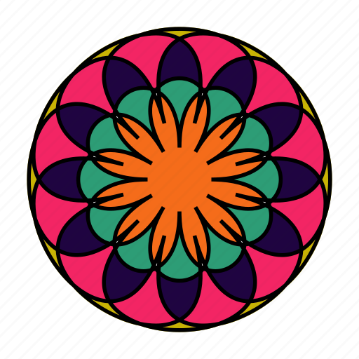 Color, flower, hindu, indian, mandala, orient, yoga icon - Download on Iconfinder
